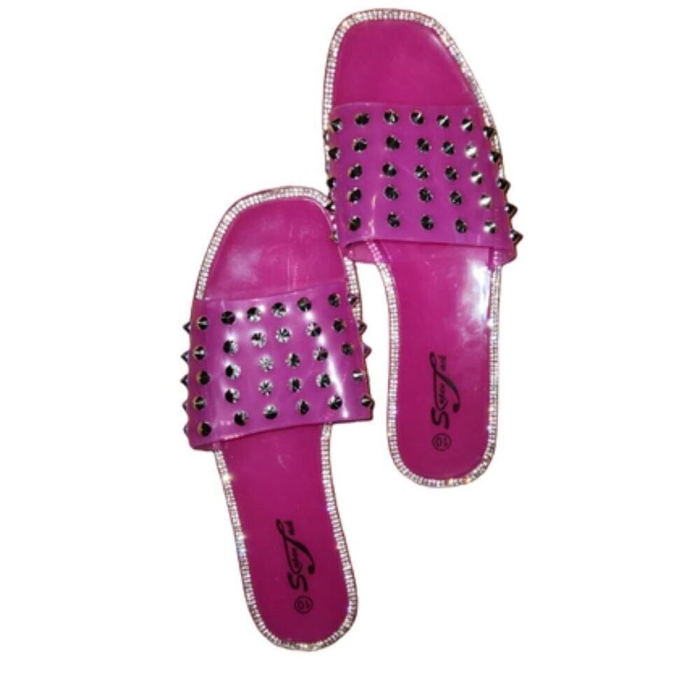 Hot PInk Punk Jelly Sandals || sz 10 |